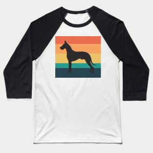 Great Dane Dog Silhouette Vintage Sunset Baseball T-Shirt